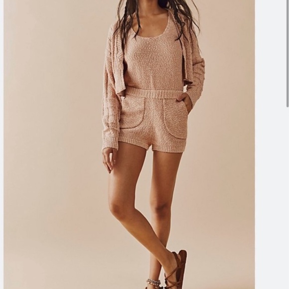 Free People Pants - Free People Beach Declan Cardigan & Romper Set in Terra Cotta